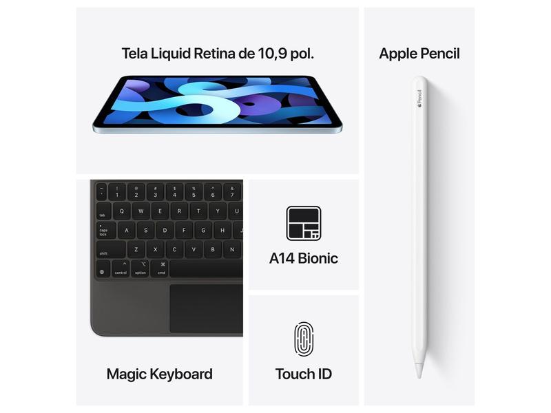 iPad Air Tela 10,9” 4ª Geração Apple Wi-Fi 256GB - Cinza-espacial
